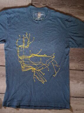 NYC SUBWAY Line TEE Shirt  New York City Manhattan SMALL AMERICAN APPAREL